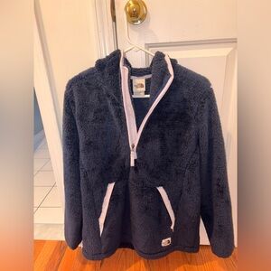 The North Face Navy Fleece Jacket with light purple Trim size medium